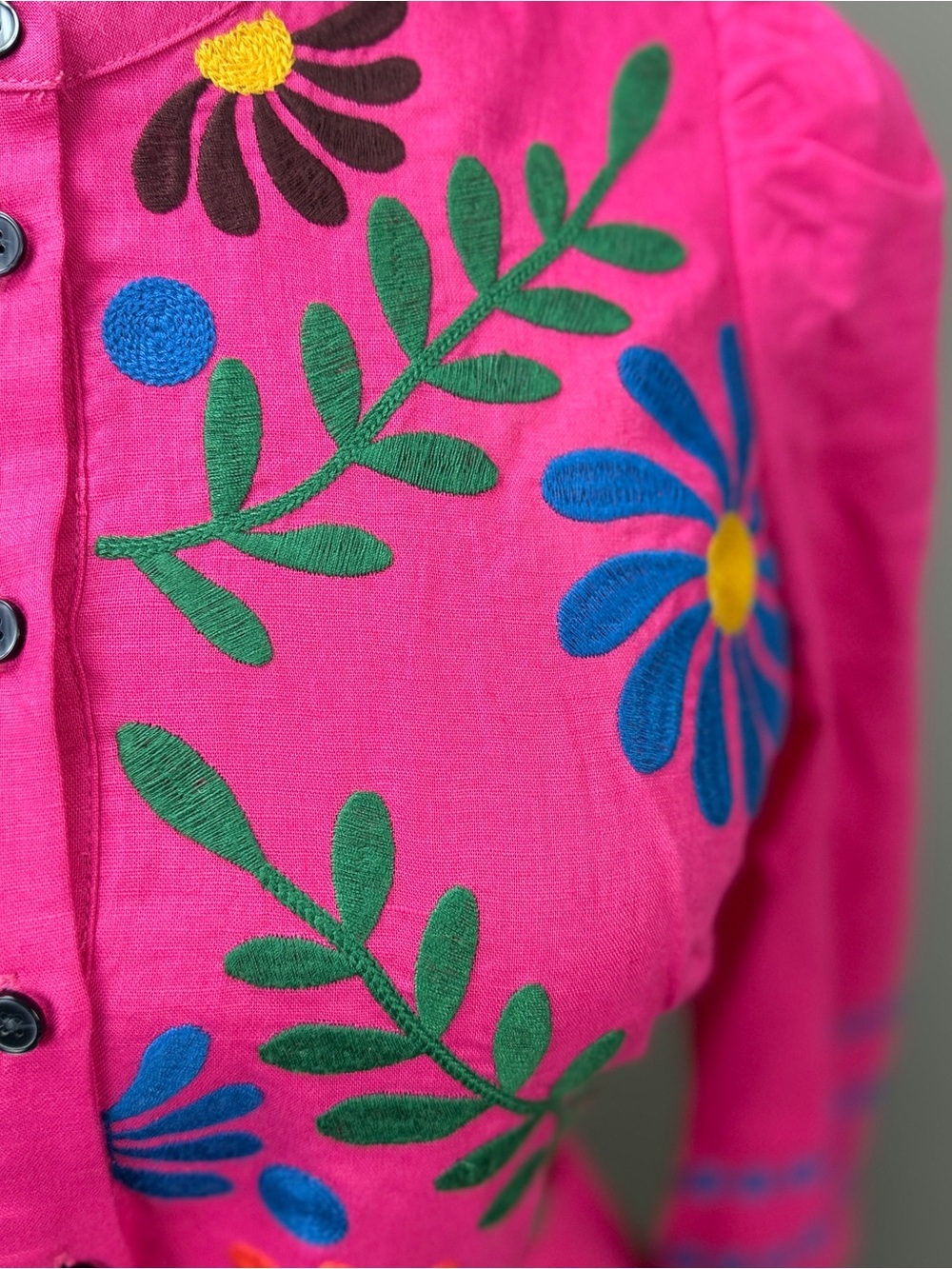 Boden NWT Pink Ava Linen Blend Floral Embroidered Dress Sz 2 Wedding Guest - Picture 8 of 14